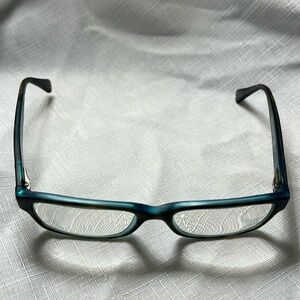 Coach eyeglass frames, tortoise/teal